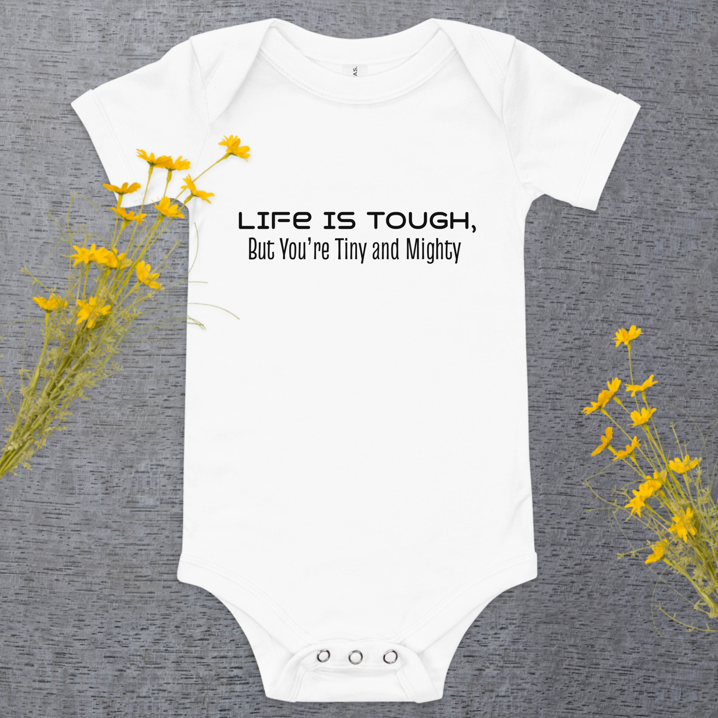 Tiny and Mighty Little Fighters - Baby short sleeve one piece
