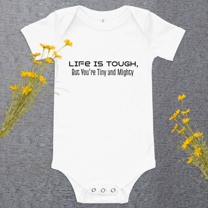 Tiny and Mighty Little Fighters - Baby short sleeve one piece